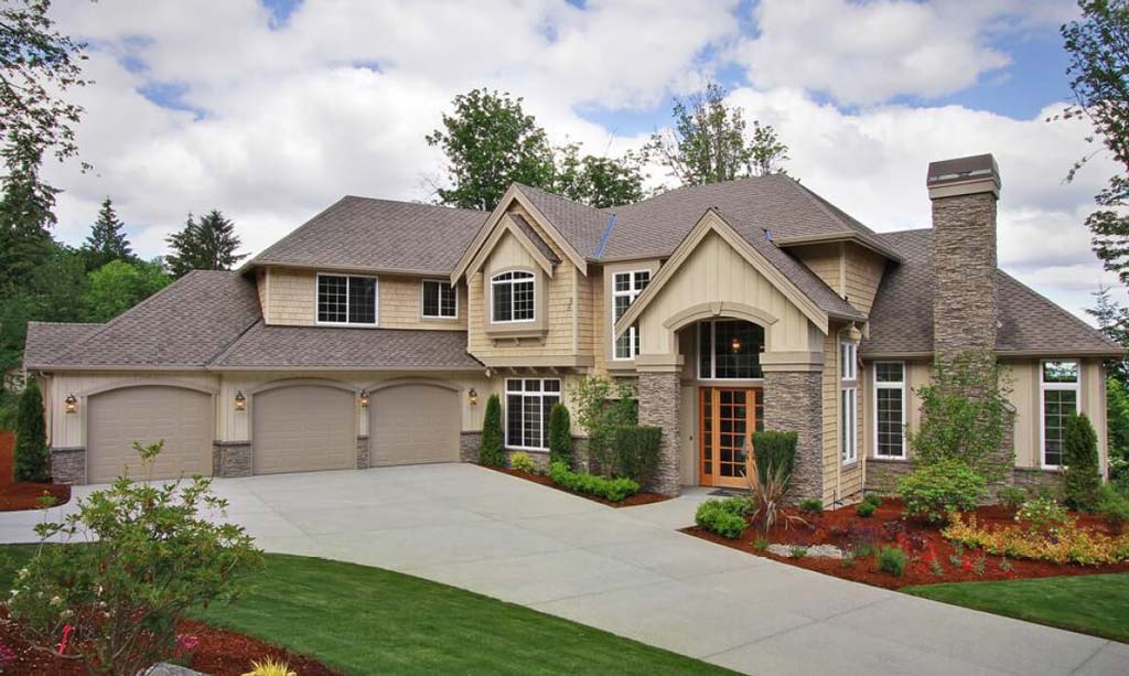 Beautiful exterior image of a John Buchan custom home